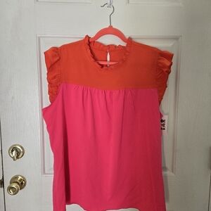Hot pink and orange top